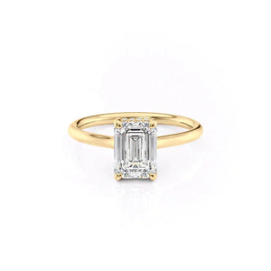The Ellie Set With A 1.5 Carat Emerald Lab Diamond