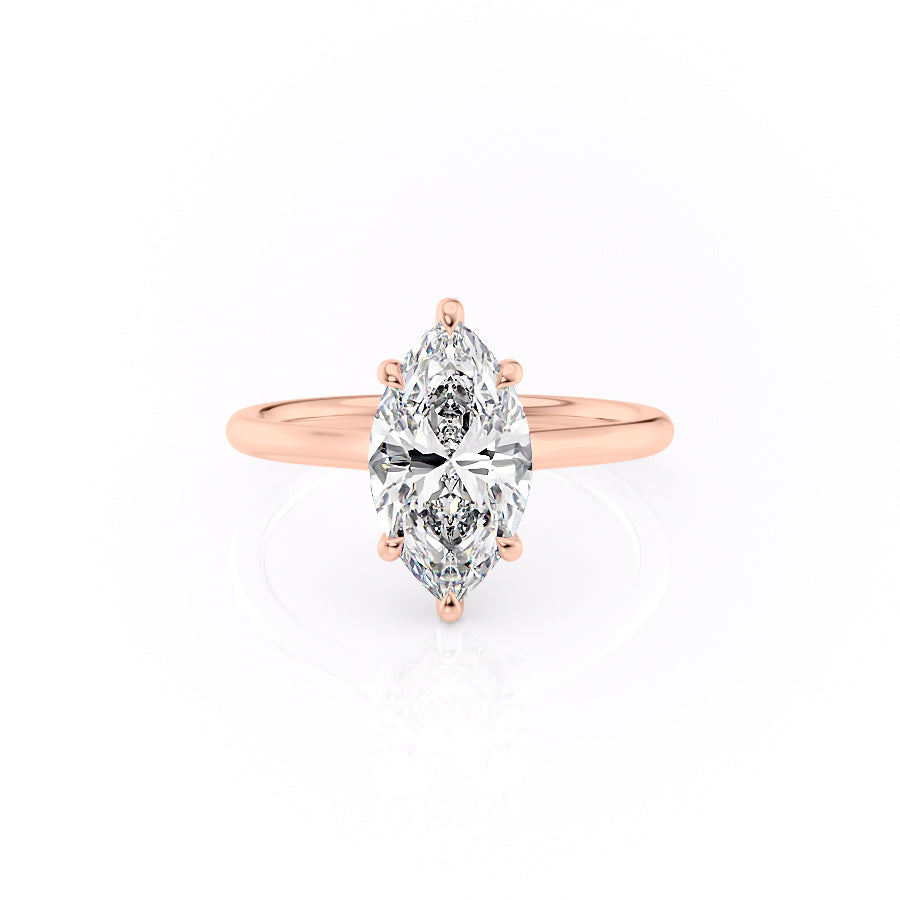 The Ellie Set With A 2.5 Carat Marquise Lab Diamond