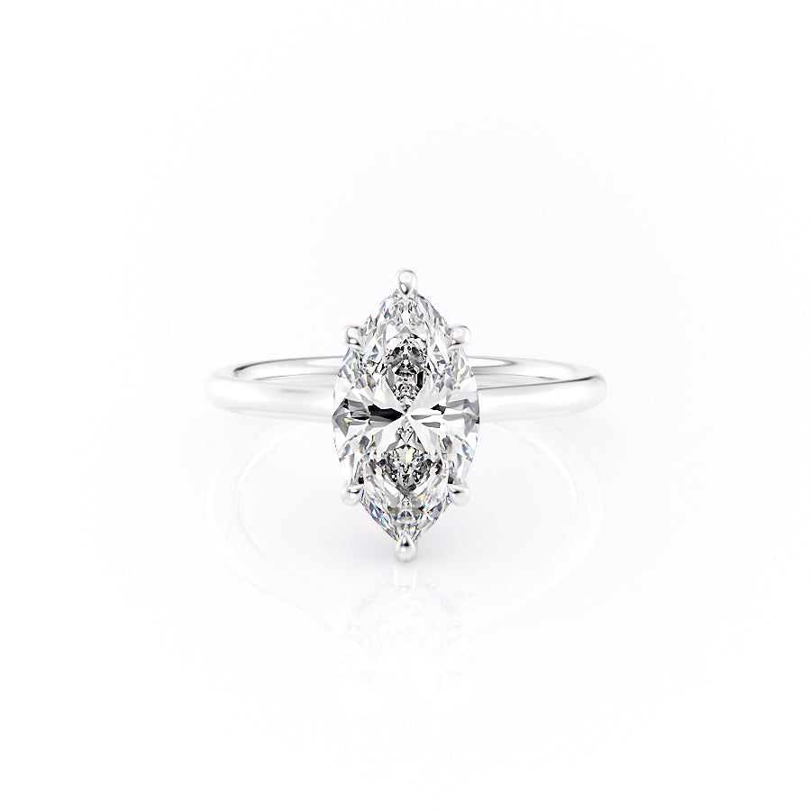 The Ellie Set With A 2 Carat Marquise Lab Diamond