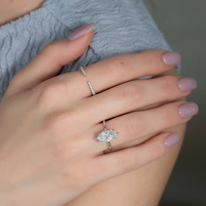 The Ellie Set With A 2 Carat Marquise Lab Diamond