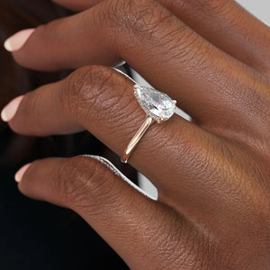 The Ellie Set With A 3 Carat Pear Lab Diamond