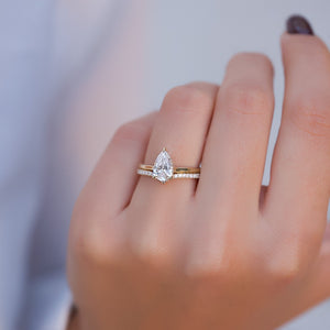 The Ellie Set With A 2 Carat Pear Lab Diamond