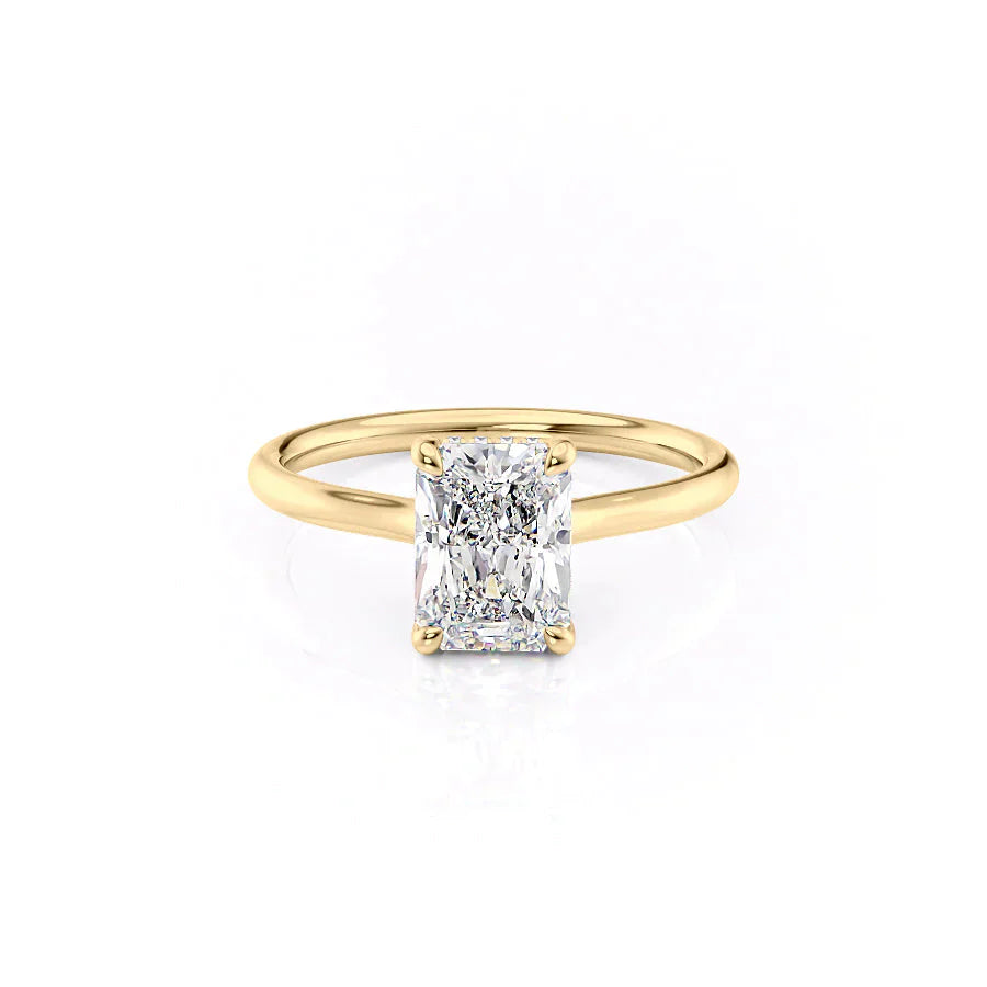 The Ellie Set With A 2.5 Carat Radiant Lab Diamond