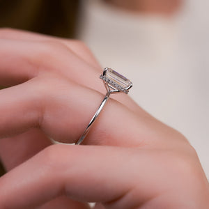 The Alex Set With A 1 Carat Emerald Lab Diamond
