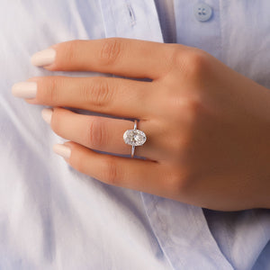 The Alex Set With A 1 Carat Oval Lab Diamond