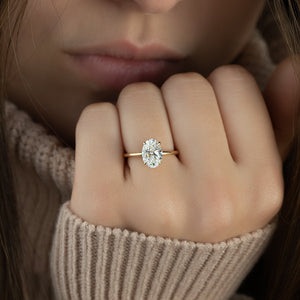 The Alex Set With A 1 Carat Oval Lab Diamond