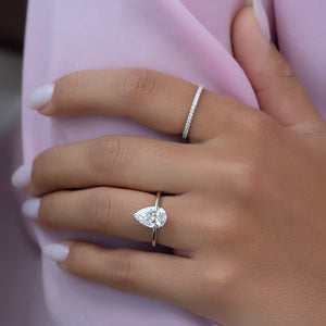 The Alex Set With A 1 Carat Pear Lab Diamond