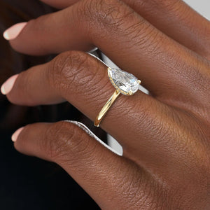 The Alex Set With A 1 Carat Pear Lab Diamond