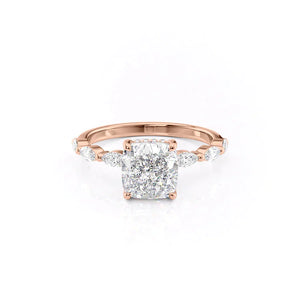 The Lucia Set With A 1.5 Carat Cushion Moissanite