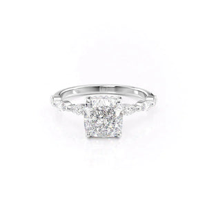 The Lucia Set With A 3 Carat Cushion Moissanite