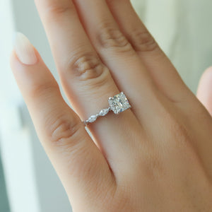 The Lucia Set With A 2 Carat Cushion Lab Diamond