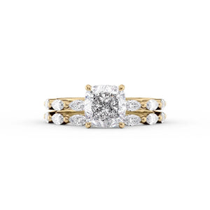 The Lucia Set With A 3 Carat Cushion Lab Diamond