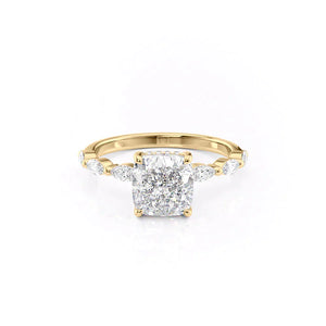 The Lucia Set With A 1 Carat Cushion Moissanite