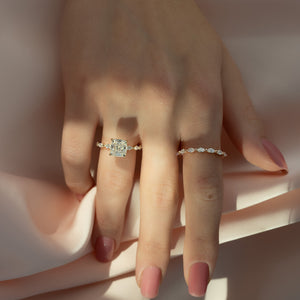 The Lucia Set With A 2 Carat Cushion Lab Diamond