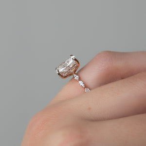 The Lucia Set With A 2 Carat Elongated Cushion Lab Diamond