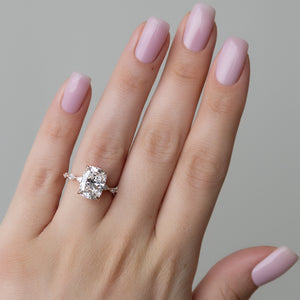 The Lucia Set With A 2 Carat Elongated Cushion Lab Diamond