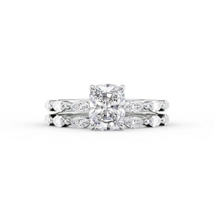The Lucia Set With A 3 Carat Elongated Cushion Lab Diamond
