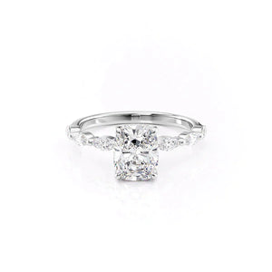 The Lucia Set With A 3 Carat Elongated Cushion Lab Diamond