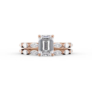 The Lucia Set With A 1 Carat Emerald Moissanite