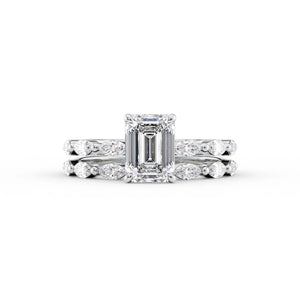 The Lucia Set With A 1.5 Carat Emerald Moissanite