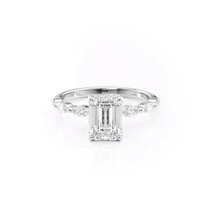 The Lucia Set With A 1 Carat Emerald Moissanite