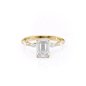 The Lucia Set With A 3 Carat Emerald Lab Diamond