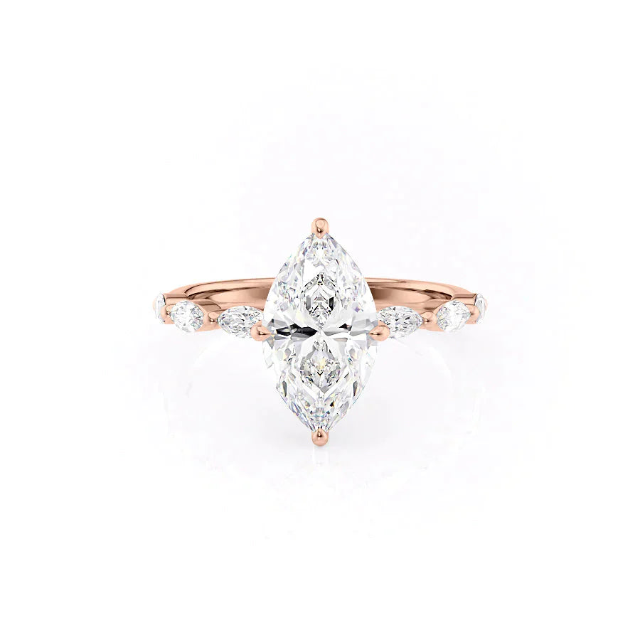 The Lucia Set With A 2 Carat Marquise Lab Diamond