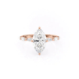 The Lucia Set With A 3 Carat Marquise Lab Diamond