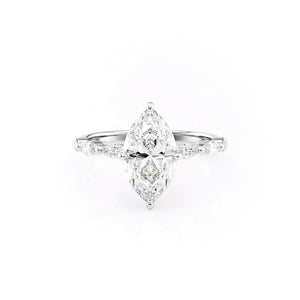 The Lucia Set With A 2.5 Carat Marquise Lab Diamond