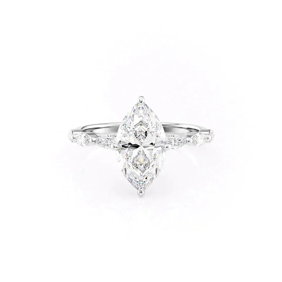 The Lucia Set With A 3 Carat Marquise Lab Diamond