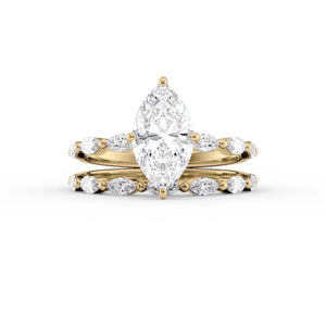 The Lucia Set With A 1 Carat Marquise Lab Diamond