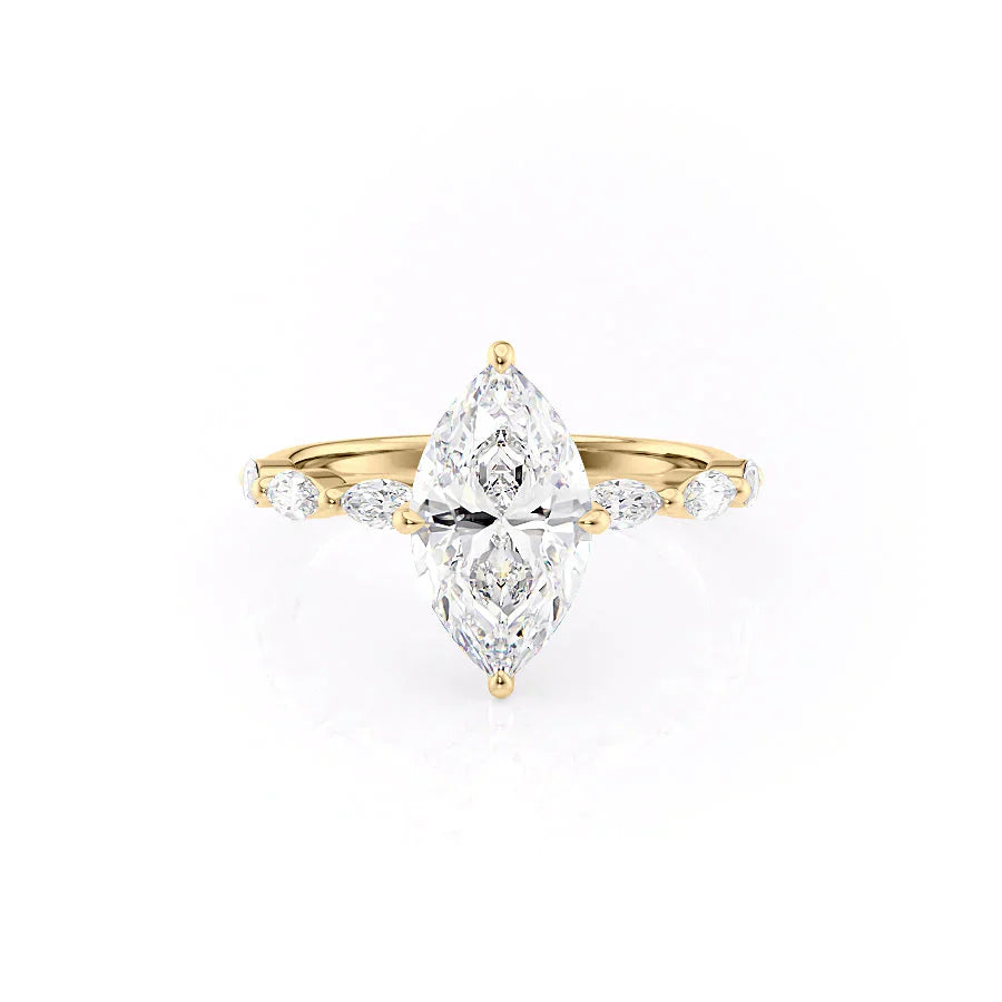 The Lucia Set With A 1 Carat Marquise Moissanite