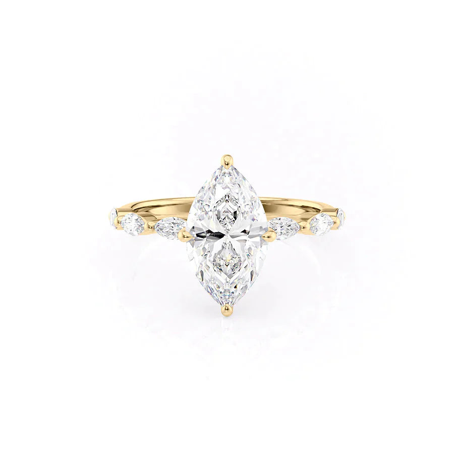 The Lucia Set With A 3 Carat Marquise Lab Diamond