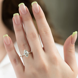The Lucia Set With A 1 Carat Marquise Lab Diamond