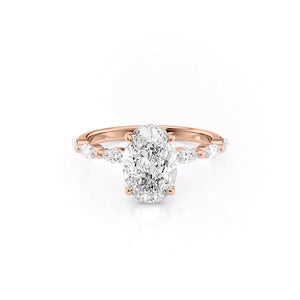 The Lucia Set With A 1 Carat Oval Lab Diamond