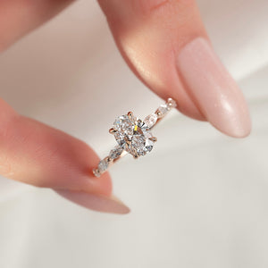 The Lucia Set With A 3 Carat Oval Lab Diamond
