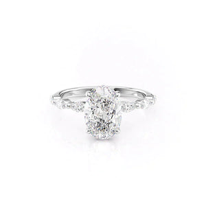 The Lucia Set With A 2.5 Carat Oval Moissanite
