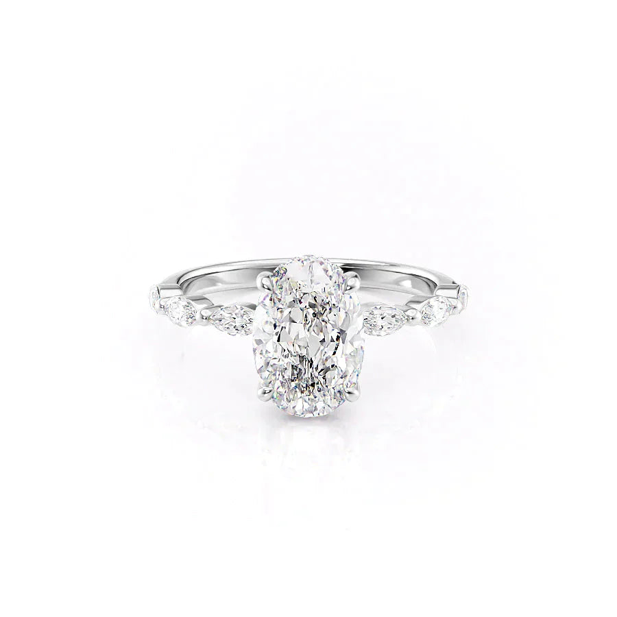 The Lucia Set With A 1 Carat Oval Lab Diamond