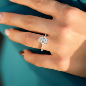 The Lucia Set With A 2 Carat Oval Lab Diamond