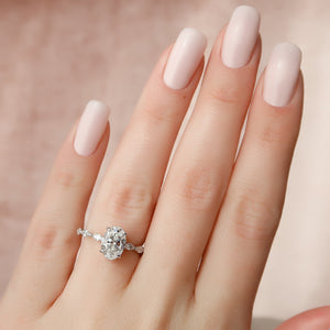 The Lucia Set With A 2 Carat Oval Lab Diamond