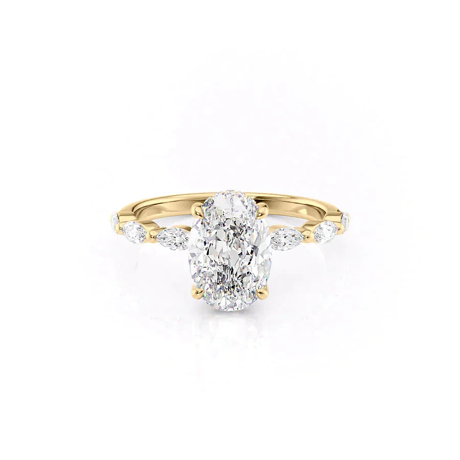 The Lucia Set With A 2 Carat Oval Moissanite