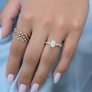 The Lucia Set With A 2 Carat Oval Lab Diamond