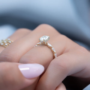 The Lucia Set With A 2 Carat Oval Lab Diamond