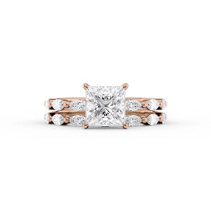 The Lucia Set With A 4 Carat Princess Moissanite