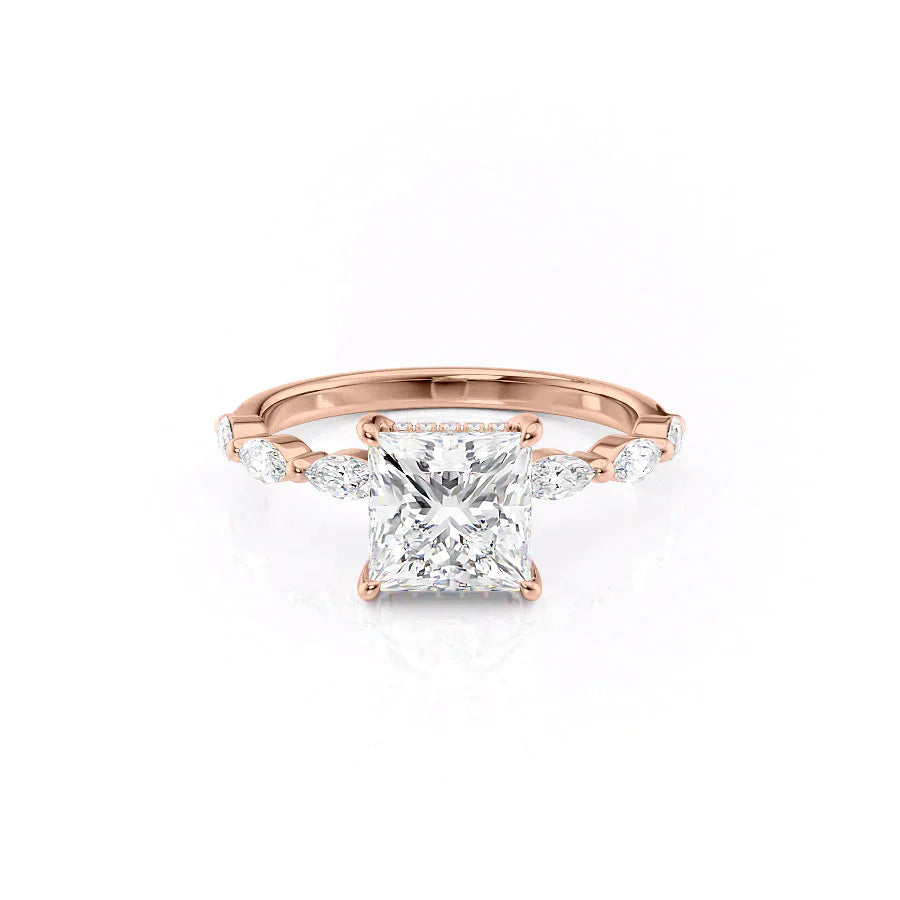 The Lucia Set With A 1.5 Carat Princess Moissanite