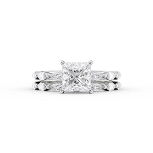 The Lucia Set With A 1 Carat Princess Moissanite
