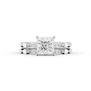 The Lucia Set With A 3 Carat Princess Lab Diamond