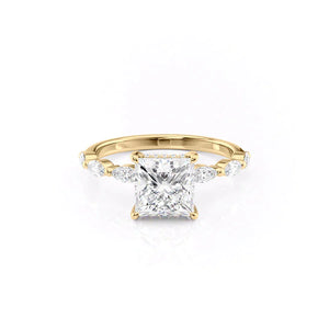 The Lucia Set With A 4 Carat Princess Moissanite
