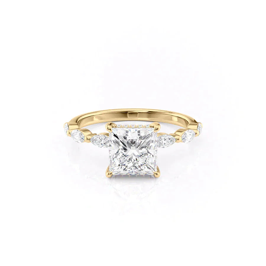 The Lucia Set With A 2 Carat Princess Moissanite