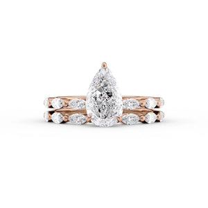 The Lucia Set With A 2 Carat Pear Lab Diamond